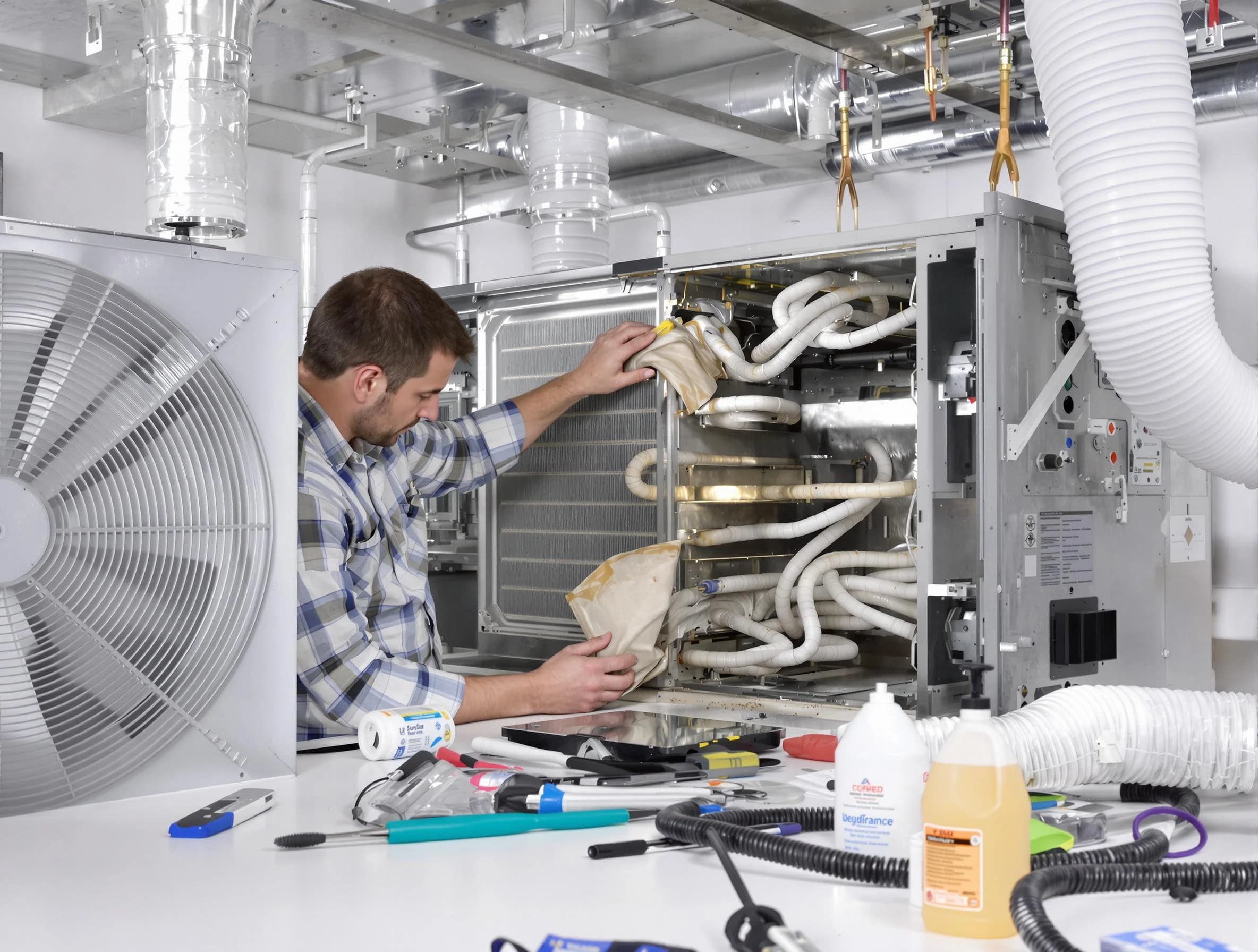 North Strabane Air Duct Cleaning specialist performing precision AC coil cleaning in North Strabane