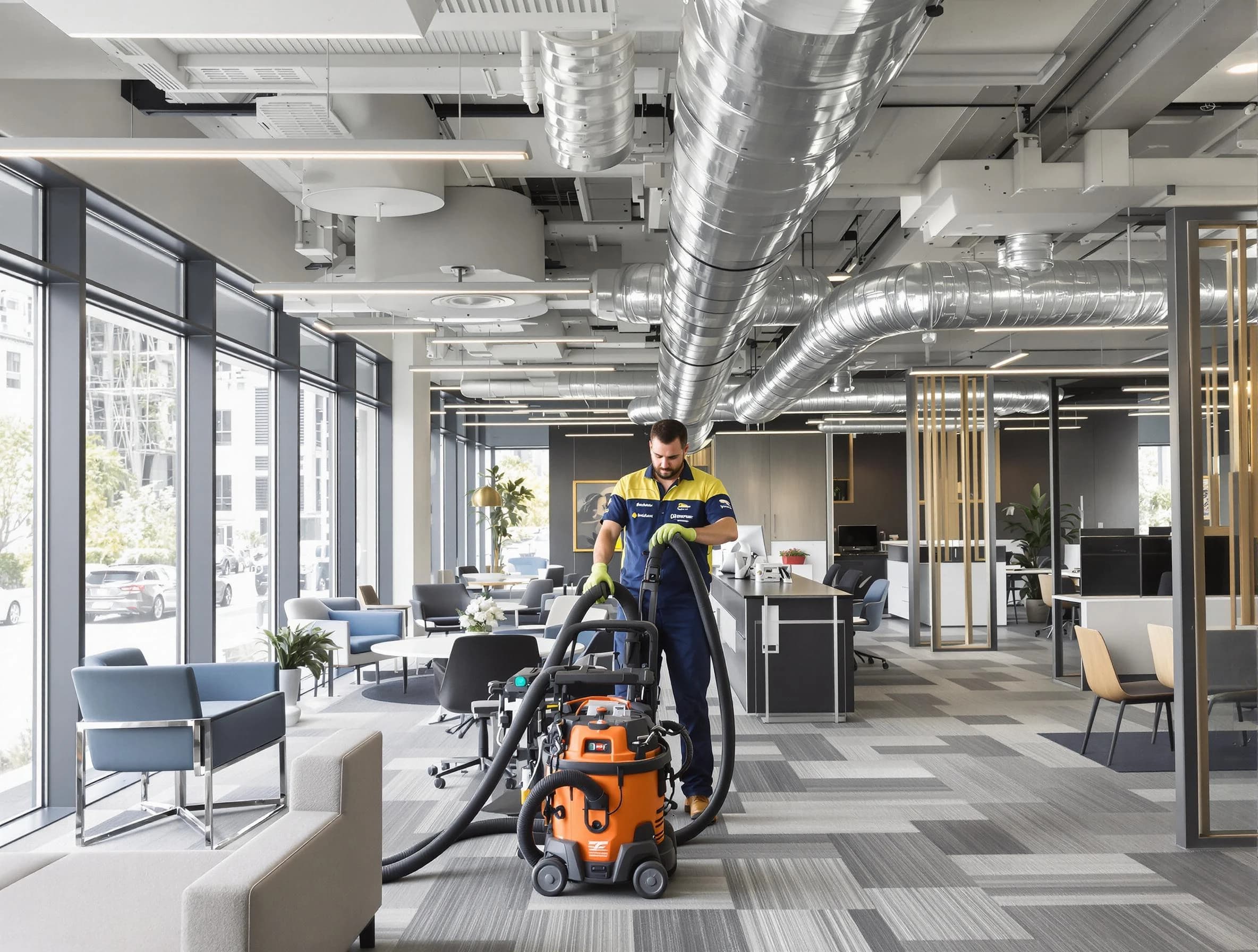 North Strabane Air Duct Cleaning team performing thorough commercial duct cleaning at a North Strabane business center