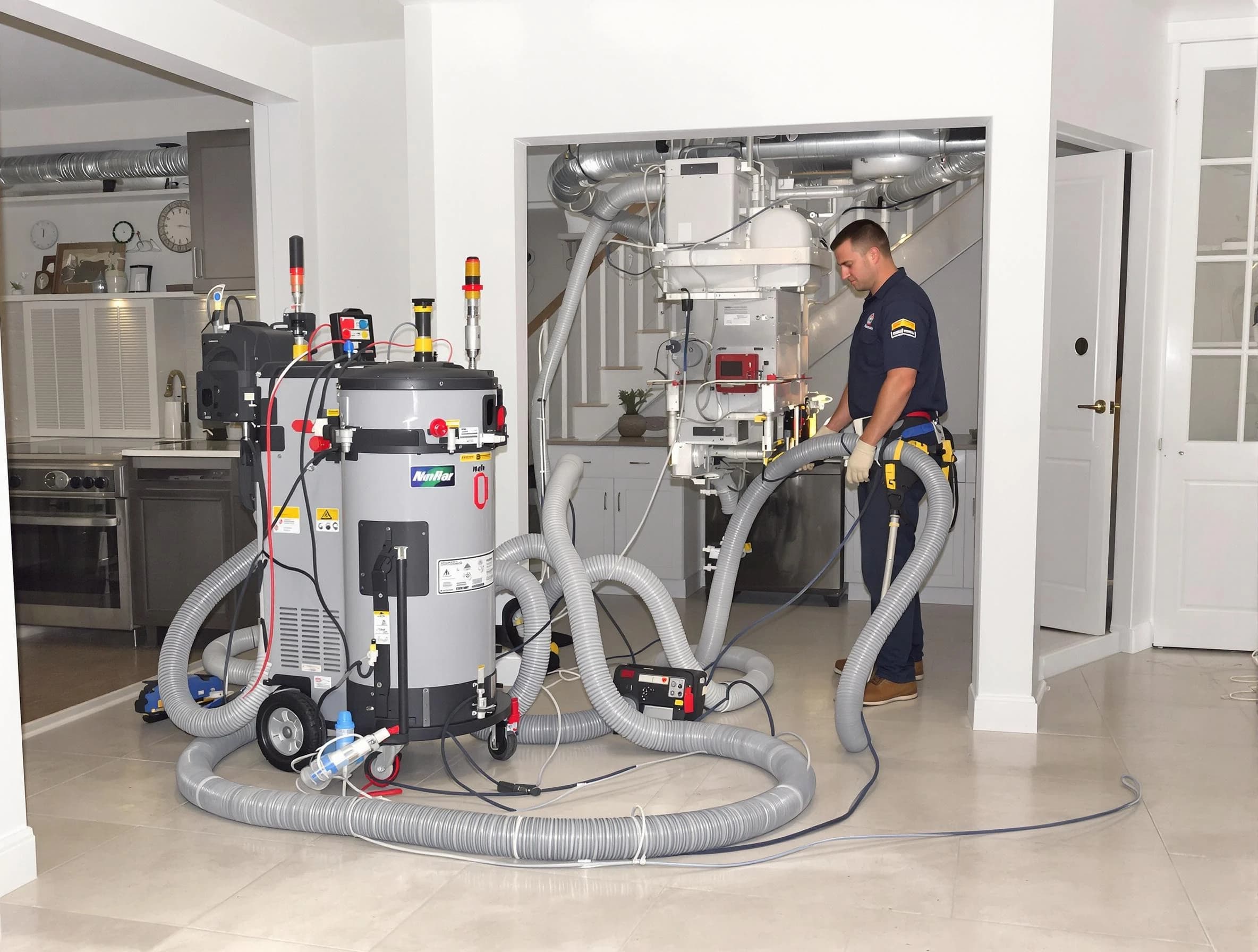 North Strabane Air Duct Cleaning technician operating negative pressure cleaning equipment for thorough duct maintenance in North Strabane
